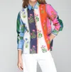 Vilagallo Long Sleeve Floral Button Down Shirt In Multi In Multi