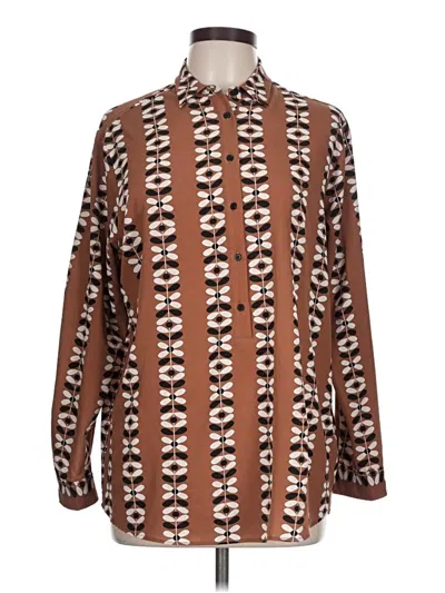 Pre-owned Vilagallo Long Sleeve Polo Shirt In Brown