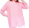 Vilagallo Louisa Neon Shirt In Pink/white In Multi