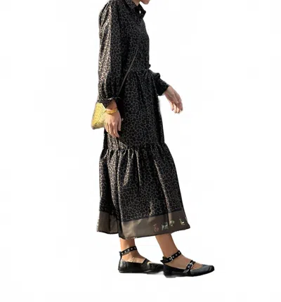 Vilagallo Make A Wish Marron Dress In Leopard Print In Black