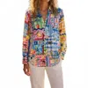Vilagallo Malfalda Button-front Blouse In Multicolor In Multi