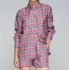 Vilagallo Mariela Geometric Shirt In Pink/navy In Multi