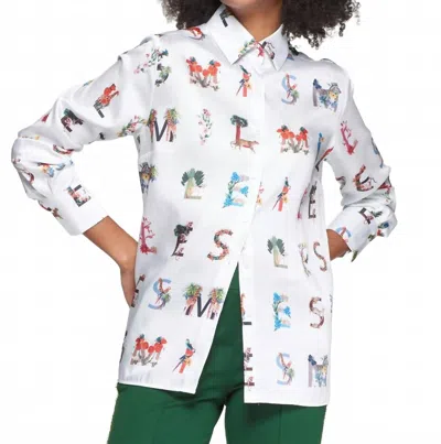 Vilagallo Mariela Smile Shirt In Multicolor In White