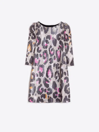 Vilagallo Meg Lentejuelas Animal Print Dress In Cheetah In Multi