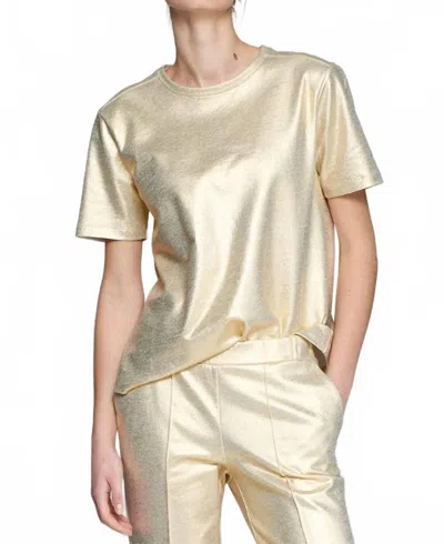 Vilagallo Metallic T-shirt In Gold In Neutral