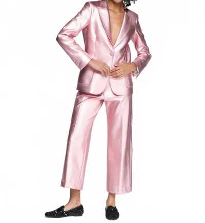 Vilagallo Metallic Trouser In Light Pink
