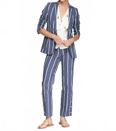 Vilagallo Mikaela Trouser In Marino Raya Blanca In Blue