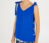 Vilagallo Miranda Shirt In Blue Crepe In Multi