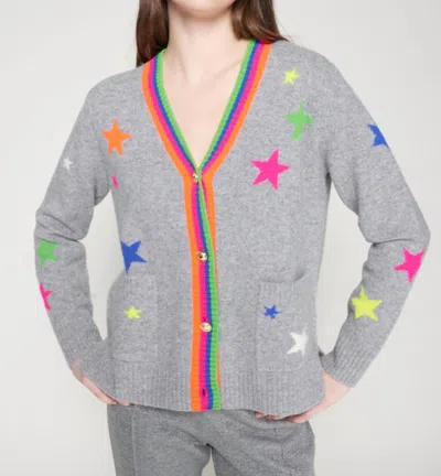 Vilagallo Multi Star V-neck Sweater In Grey In Gray