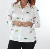 Vilagallo Multicolored Leopards Blouse In White In White