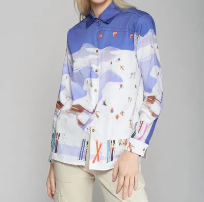 Vilagallo Nadine Blouse In Ski Print In Multi