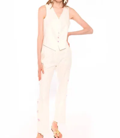 Vilagallo Natalia Trouser In White In Beige