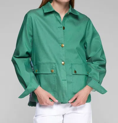 Vilagallo Olivia Shirt Jacket In Green Multi