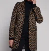 Vilagallo Oxford Coat In Leopard Knit Jacquard In Multi