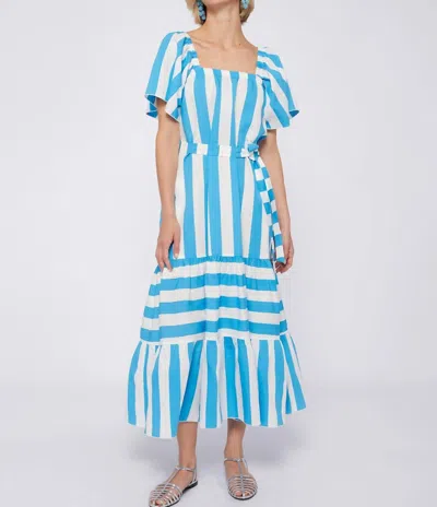 Vilagallo Palmira Dress In Turquoise Stripes In Multi