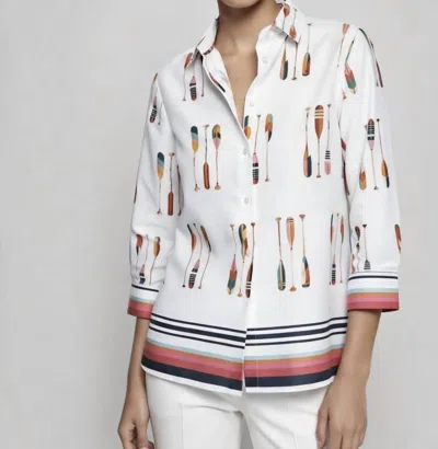 Vilagallo Remos Algodon Shirt In Oars Print In Multi