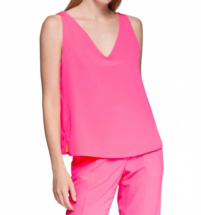 Vilagallo Reversible Top In Pink / Orange