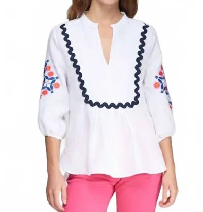 Vilagallo Ric Rac Top In Uno Blanco In White