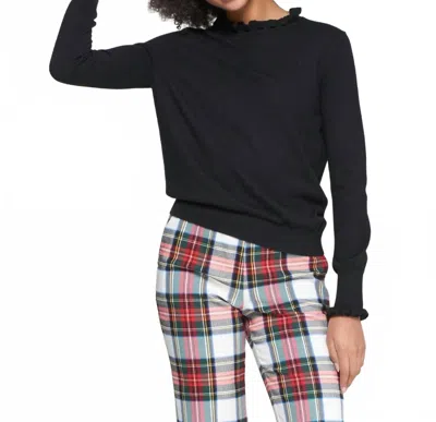 Vilagallo Ruffle Neck Sweater In Black