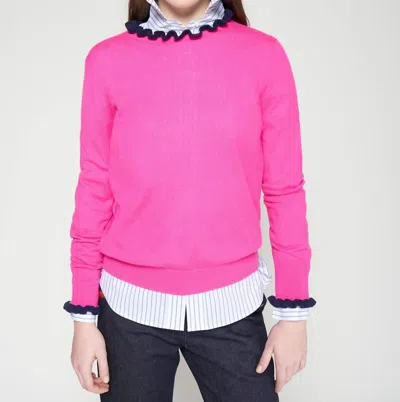 Vilagallo Ruffle Sweater In Fuchsia In Pink