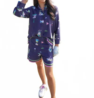 Vilagallo Sandra Par Shorts In Navy Golf In Blue