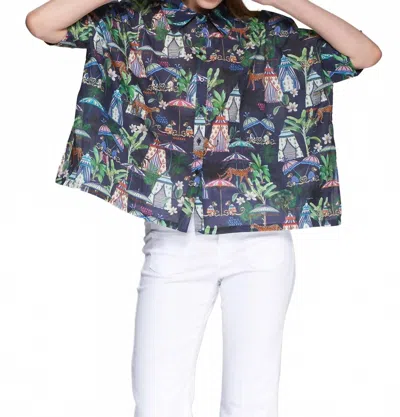 Vilagallo Short-sleeved Printed Shirt In Navy In Multi