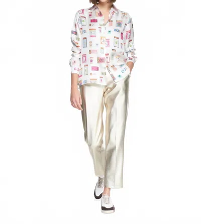 Vilagallo Straight Cut Trousers In Gold