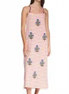 Vilagallo Lilou Embroidered Midi Dress In Multi In Pink