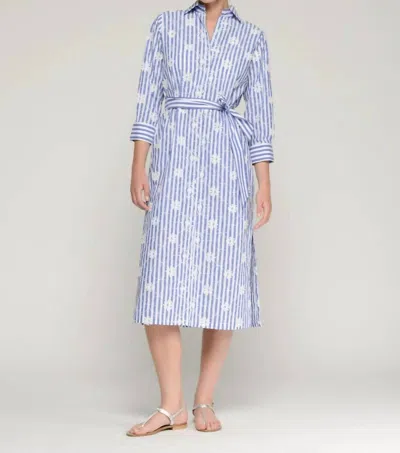 Vilagallo Striped Shirt Dress In Blue In Multi