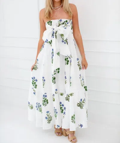 Vilagallo Susan Maxi Dress In Floral Azul In Multi