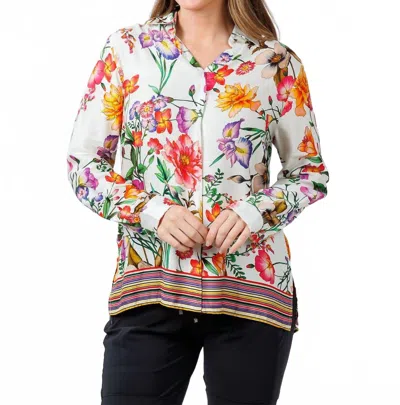 Vilagallo Tea Estampado Flor Blouse In Blanco/multi