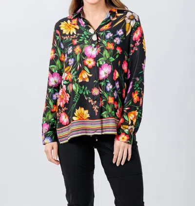 Vilagallo Tea Estampado Flor Shirt In Negro/multi