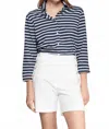 Vilagallo Tea Sweatshirt Bermuda Short In White In Multi
