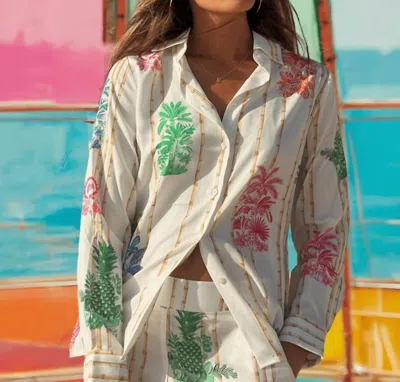 Vilagallo Tea Tucan Shirt In Bamboo Print In Multi