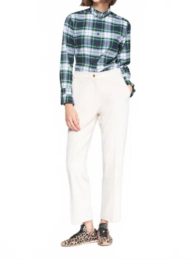 Vilagallo Tiffany Corduroy Striahgt Leg Trouser In Cream In White