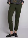 Vilagallo Trouser Cargo Green Stretch Knit In Olive In Multi