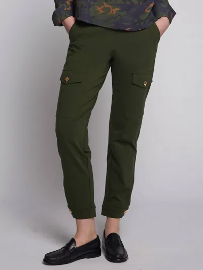 VILAGALLO TROUSER CARGO GREEN STRETCH KNIT IN OLIVE