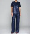 Vilagallo Trouser Venus In Navy Blue In Blue