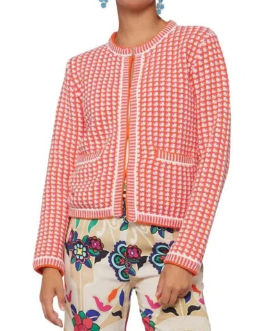 Vilagallo Tweed Knited Jacket In Pink,ecru,orange In Multi