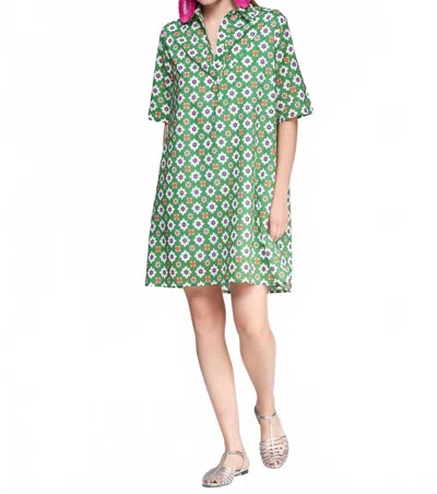 Vilagallo Geometric Tyanna Dress In Green