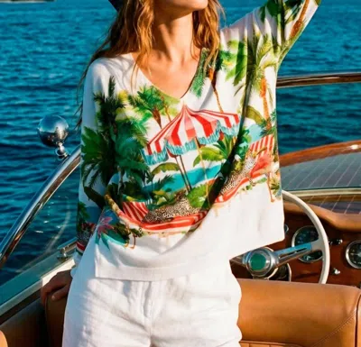 Vilagallo Umbrella Sweater In White In Multi