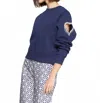 Vilagallo With Heart Sleeve Top - Plus In Navy In Multi