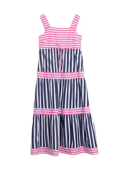Vilagallo Women's Adelia Dress In Poplin Stripes In Multi