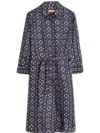 Vilagallo Women's Adriana Dress In Floral Equestrian Blue Silk In Multi