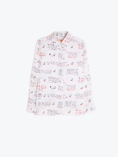 Vilagallo Women's Button Up Shirt With Love Words In Ivory In White