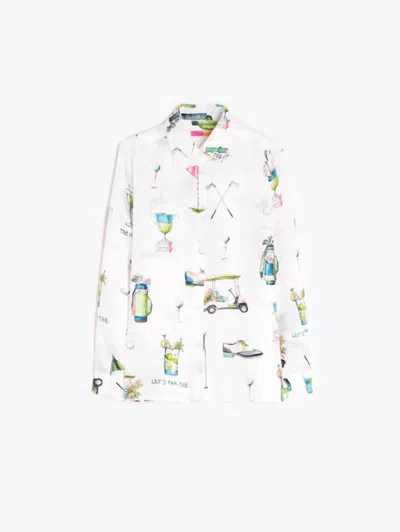 Vilagallo Women's Golf Print Shirt In White