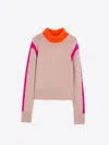 Vilagallo Women's Knitwear Jersey Jumper In Beige Rosa Neon In Multi