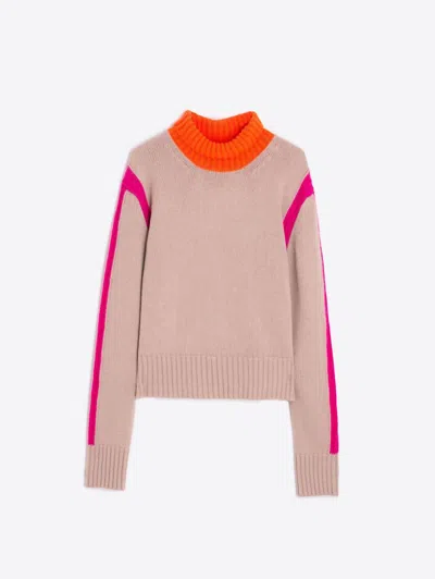 Vilagallo Women's Knitwear Jersey Jumper In Beige Rosa Neon In Multi