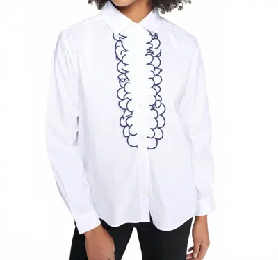 Vilagallo Women's Lionetta Embroidered Top In White