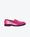 Vilagallo Women's Metallic Loafers In Pink In Pink